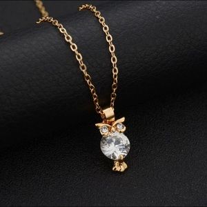 Women’s Crystal Owl Gold Color Necklace